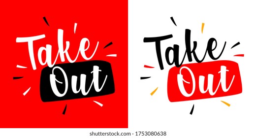 Take out on white background