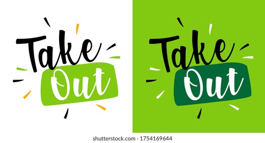 Take out on white background