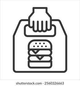 Take Out Outline Icon Vector Illustration