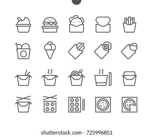 Take Out UI Pixel Perfect Well-crafted Vector Thin Line Icons 48x48 Ready for 24x24 Grid for Web Graphics and Apps with Editable Stroke. Simple Minimal Pictogram Part 2-3