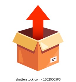 saque el paquete de la caja de cartón. ilustración vectorial plana aislada en fondo blanco.
