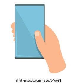 Take Phone App Icon Cartoon Vector. Finger Cell. Screen Hand