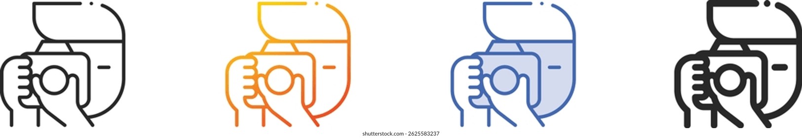 take a photo icon.Thin Linear, Gradient, Blue Stroke and bold Style Design Isolated On White Background