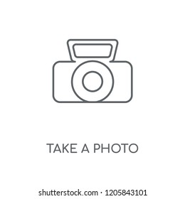 Take a photo linear icon. Take a photo concept stroke symbol design. Thin graphic elements vector illustration, outline pattern on a white background, eps 10.