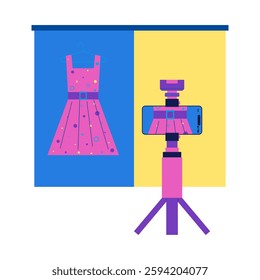 Take photos of products for sale. e-commerce concept illustration.