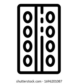 Take pill pack icon. Outline take pill pack vector icon for web design isolated on white background