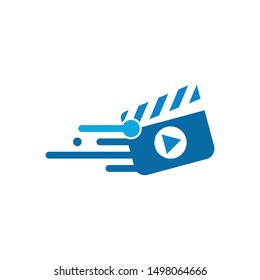 take play logo film icon vector