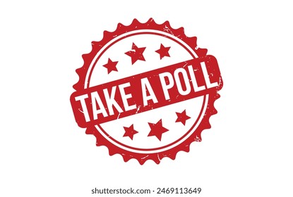 Take A Poll Stamp. Red Take A Poll Rubber grunge Stamp