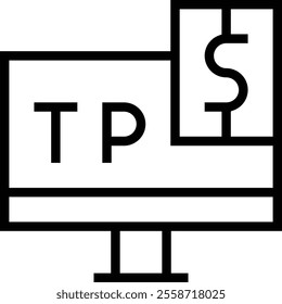 take profit icon. Thin linear style design isolated on white background