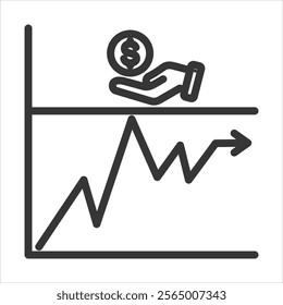 Take Profit Outline Icon Vector Illustration