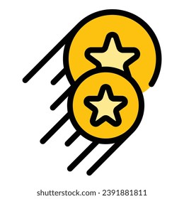 Take reward icon outline vector. Vip discount. Customer program color flat