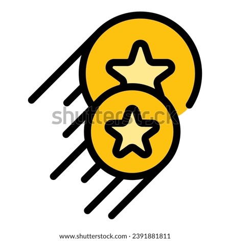 Take reward icon outline vector. Vip discount. Customer program color flat