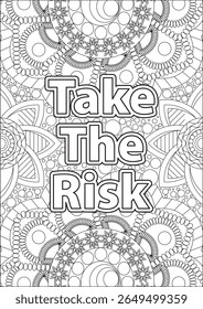 Take The Risk Coloring Page With Motivational Quotes