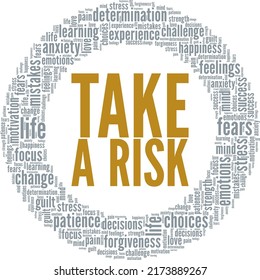 Take a Risk word cloud conceptual design isolated on white background.