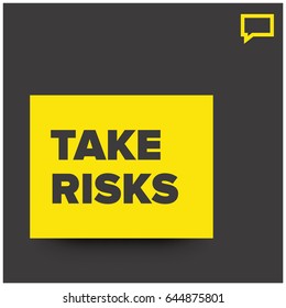 Take Risks Motivational Quote Vector Poster Design