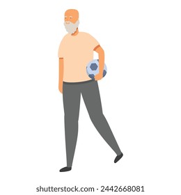 Take soccer ball icon cartoon vector. Person game outdoor. Happiness recreation