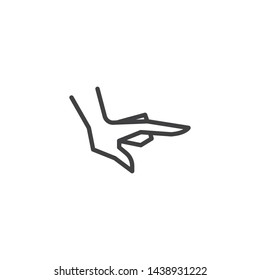 Take an something hand line icon. linear style sign for mobile concept and web design. Picking hand gesture outline vector icon. Symbol, logo illustration. Vector graphics