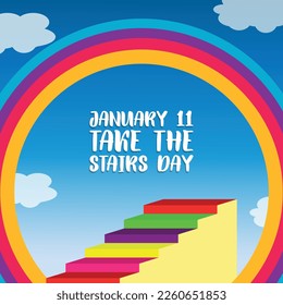 take the stairs day. Design suitable for greeting card poster and banner