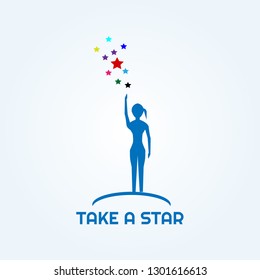 take a star, cector logo for business corporate,children,creativity icons,illustration -vector