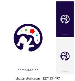 Take a Star Logo Design Template Vector. Reaching Stars Logo Concepts. Creative Symbol - Vector