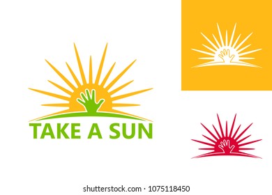 Take a Sun Logo Template Design Vector, Emblem, Design Concept, Creative Symbol, Icon