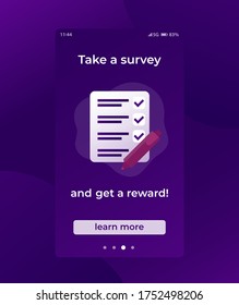 Take A Survey, Mobile Vector Design