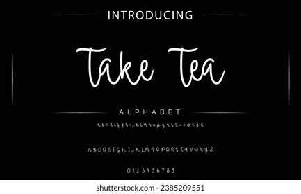 Take Tea signature Font Calligraphy Logotype Script Brush Font Type Font lettering handwritten