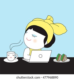 Take Time To Smell The Coffee Character illustration