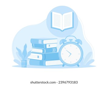 Take time to study and read trending concept flat illustration