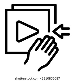 Take touch icon outline vector. App phone. Screen digital