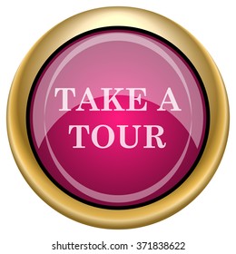 Take a tour icon. Internet button on white background. EPS10 vector.
