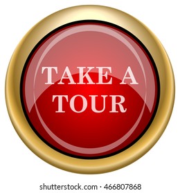Take a tour icon. Internet button on white background. EPS10 vector.
