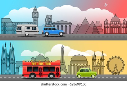 Take Vacation travelling concept. Vector illustration