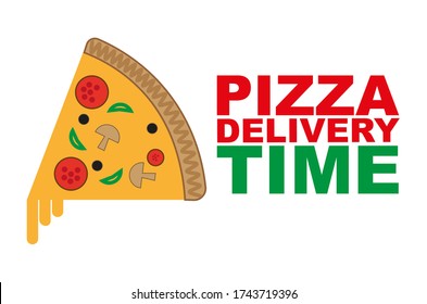 Take a way Pizza delivery time Vector Drawing