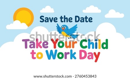 Take Your Child to Work Day illustration with kids workplace learning family career awareness concept colorful modern flat vector design