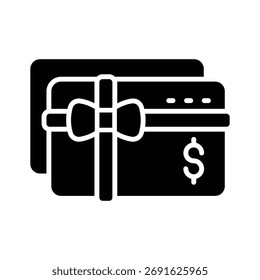 Tome sus manos en este increíble ícono de la Tarjeta de regalo en estilo de contorno plano
