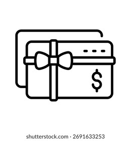 Tome sus manos en este increíble ícono de la Tarjeta de regalo en estilo de contorno plano