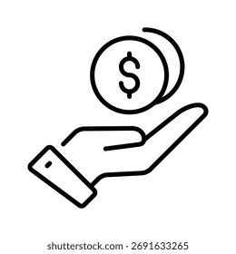 Tome sus manos en este increíble icono de contorno plano de pago