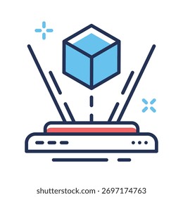 Take your hands on this amazing icon of hologram in modern style