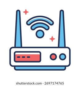 Tome sus manos en este increíble icono de router en estilo moderno