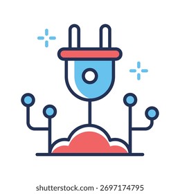 Tome sus manos en este increíble icono de enchufe de energía en estilo moderno