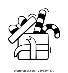 Take your hands on this creatively designed doodle icon of gift box