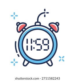 Tome sus manos en este increíble icono de estilo de contorno plano de la bomba de Navidad