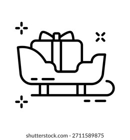 Take your hands on this amazing outline icon of santa sleigh