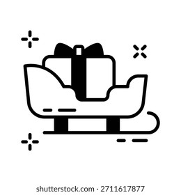 Tome sus manos en este increíble icono de glifo de santa trineo
