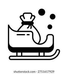 Tome sus manos en este increíble icono de glifo de santa trineo