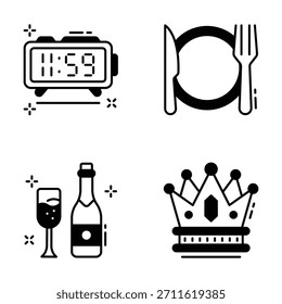 Tome sus manos en estos increíbles iconos de Navidad en estilo glifo