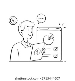 Tome sus manos en esta increíble ilustración de análisis financiero