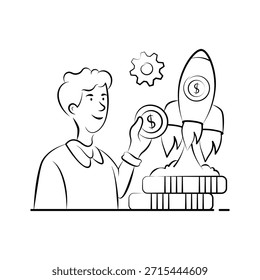 Tome sus manos en esta increíble ilustración dibujada a mano de la ilustración de inicio