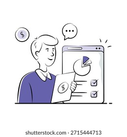 Deem as mãos a esta incrível ilustração de análise financeira